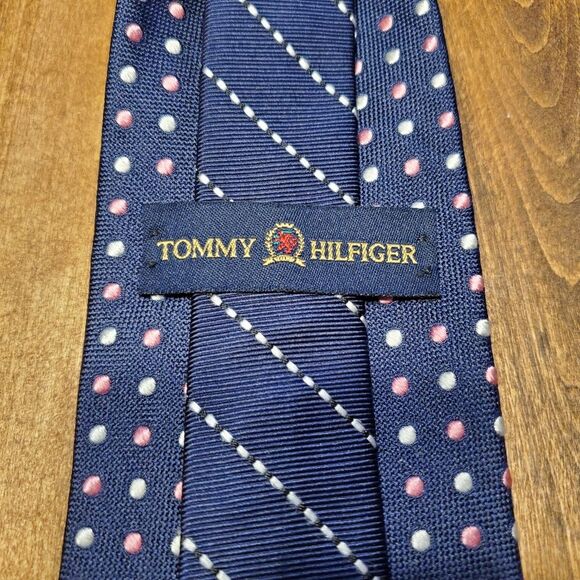 Tommy Hilfiger Executive Level Men's Polka Dot Neck Tie - Picture 3 of 6